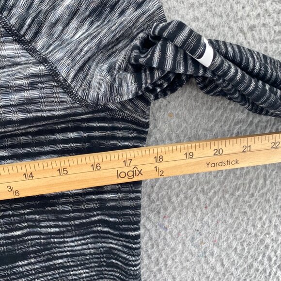 Nike Pro Top Womens Extra Large Gray Stripe Hyperwarm Turtleneck Pullover Active - Picture 8 of 10